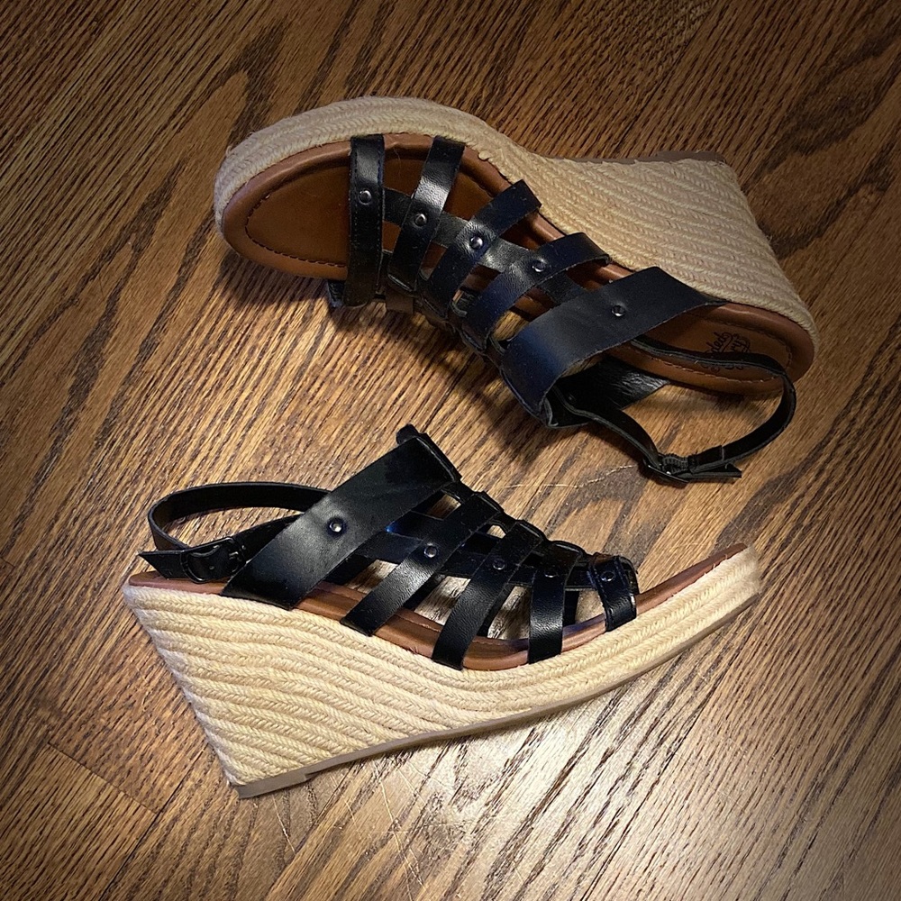 Strappy wedges
